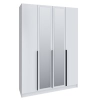 Шкаф Мадрид 1.6 с 6 ящ. внутри  с зеркалом белый