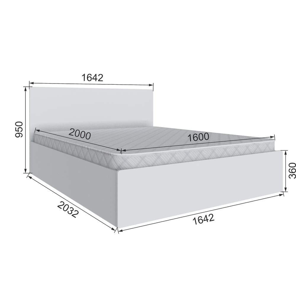 Мадрид Кровать 1.6 МД-1 с подъемным механизмом белая